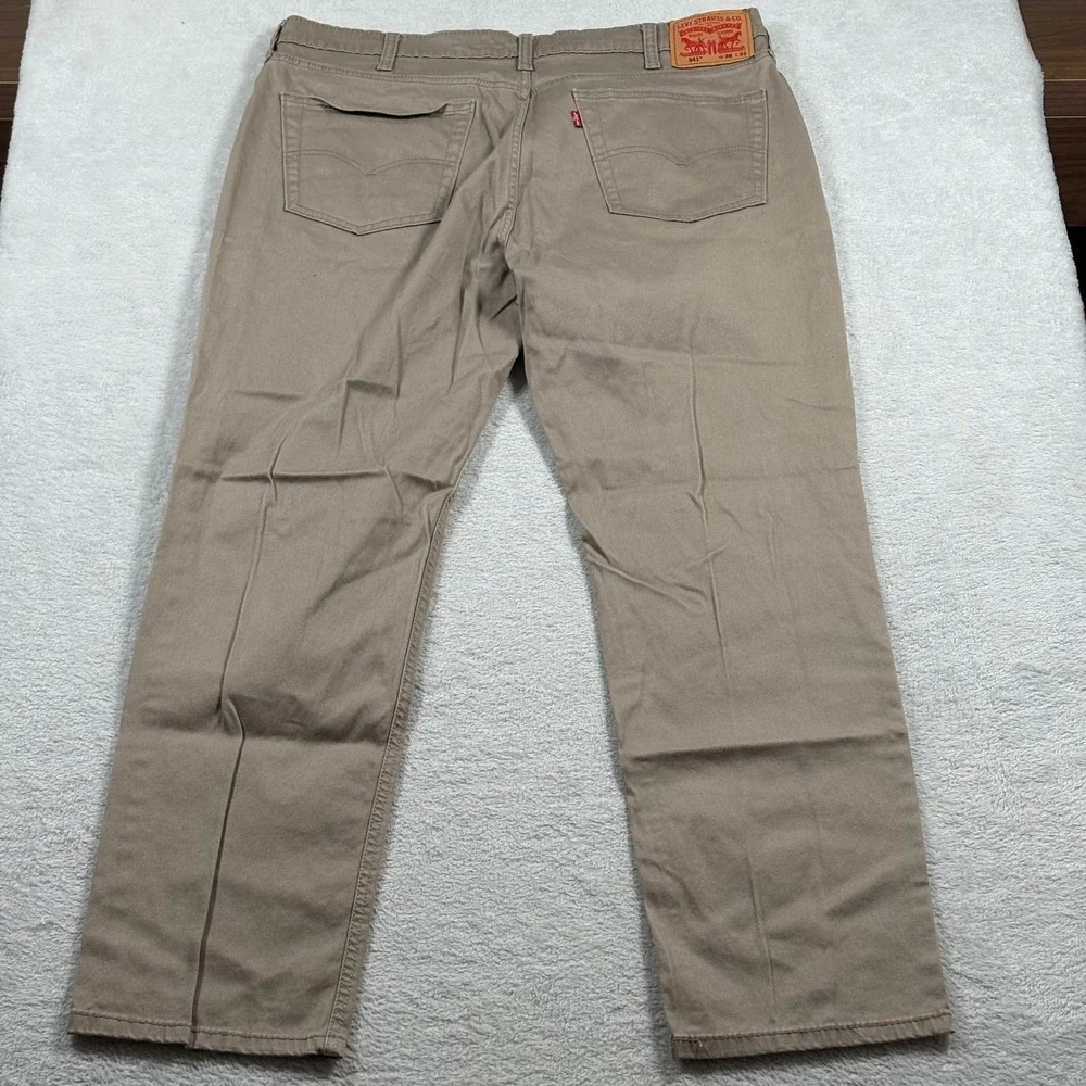 Levis 541 Athletic Taper Khaki Tan Pants Stretch Chino Cotton Casual Mens 38x32